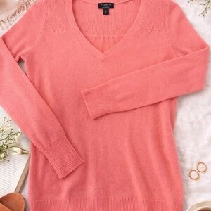 Talbots | Cashmere Salmon | V-Neck Sweater
